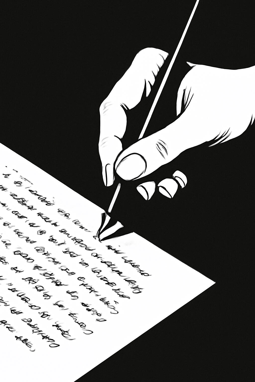 Writing educational email sequences minimalist-drawing-of-a-person-writing-on-a-paper